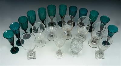 Lot 260 - A COLLECTION OF TWELVE 19TH CENTURY GREEN GLASS WINES