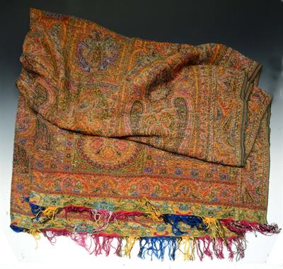 Lot 293 - AN EASTERN LARGE PAISLEY SHAWL