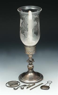 Lot 295 - A SILVER CANDLE LANTERN