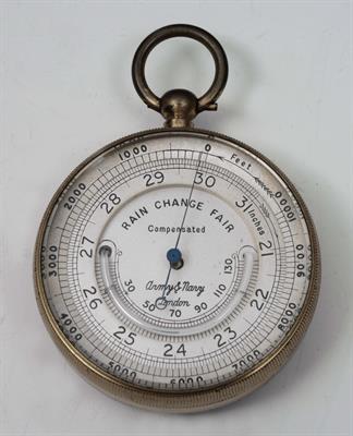 Lot 306 - A LATE 19TH CENTURY GILT METAL POCKET BAROMETER by Army & Navy