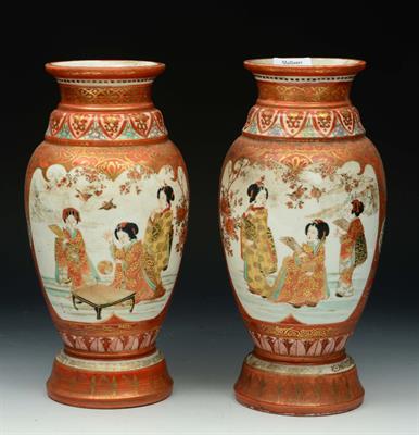 Lot 311 - A PAIR OF JAPANESE KUTANI PORCELAIN VASES