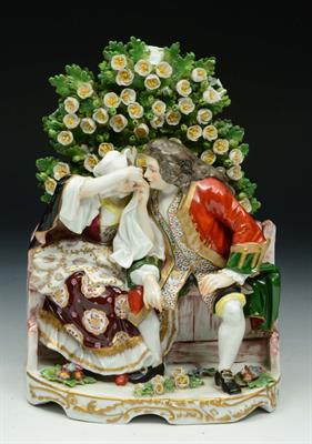 Lot 312 - A 19TH CENTURY GERMAN PORCELAIN FIGURE GROUP