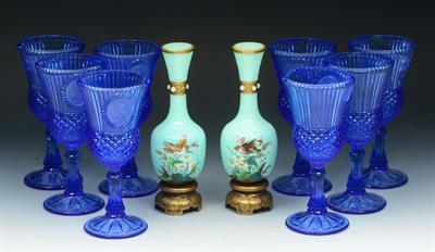 Lot 362 - A PAIR OF LATE VICTORIAN OPAQUE GLASS BALUSTER VASES