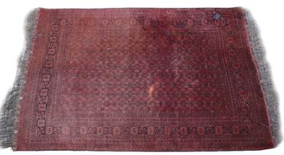 Lot 373 - AN AFGHAN WINE GROUND RUG