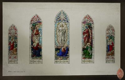 Lot 457 - THREE MULTIPLE WINDOW DESIGNS: one five window with central Corpus Christi