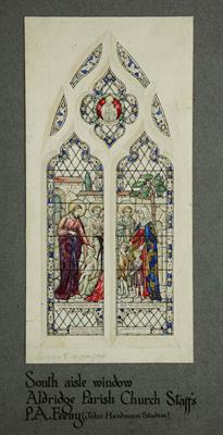 Lot 464 - A DESIGN DRAWING for South Aisle Window Aldridge Parish Church Staffs by P.A. Feeny