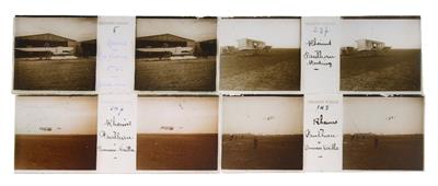 Lot 620 - 4 Verascope Stereoview glass slides from 1909 Grande Semaine D'Aviation. Amature photograph inc. Ble