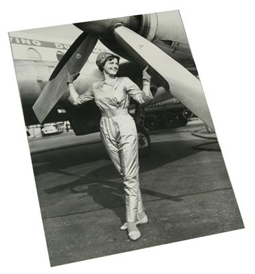 Lot 628 - A SELECTION OF THIRTY ONE AVIATION AND AIR HOSTESS PRESS PHOTOS FROM THE COLLECTION OF AMEDÉE GAUTIE