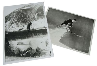 Lot 631 - A SELECTION OF FIFTY TWO SKIING PRESS PHOTOS FROM THE COLLECTION OF AMEDÉE GAUTIER TO INCLUDE