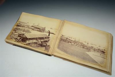 Lot 646 - A LATE 19TH CENTURY ALBUM of photographs and albumen prints comprising family photos and topographic