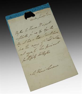 Lot 651 - AN AUTOGRAPHED LETTER signed 'faithfully Wellington' making an appointment with the portrait painter