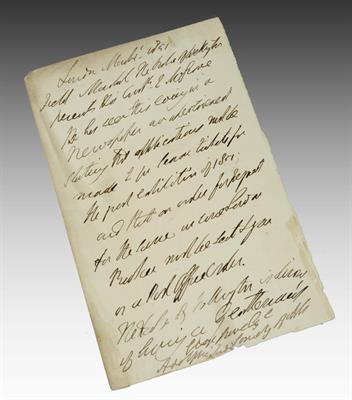 Lot 656 - A PART 8 VO LETTER from The Duke of Wellington to Sir George Grove in the third person in black ink