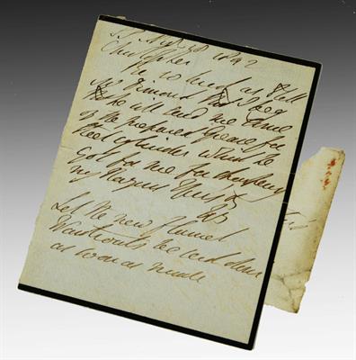 Lot 658 - A LETTER in black ink from the Duke of Wellington to Mr C Collins at Duke of Wellington's Piccadilly