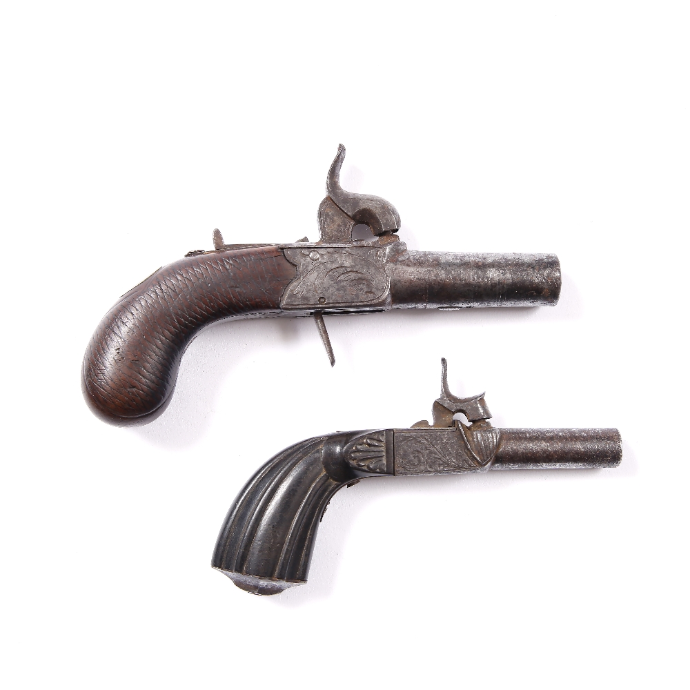 Lot 15 - AN EARLY 19TH CENTURY STEEL FLINTLOCK PISTOL