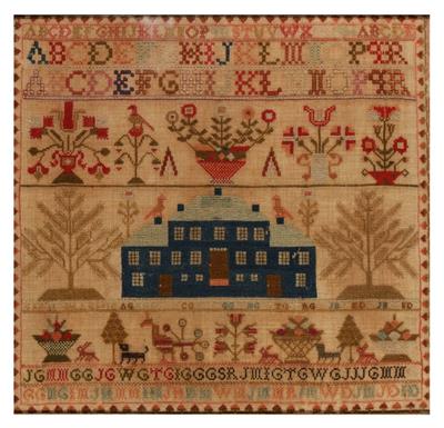 Lot 64 - A 19TH CENTURY FAMILY NEEDLEWORK SAMPLER