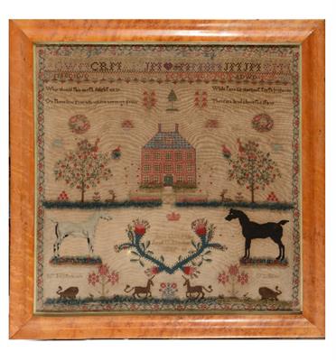 Lot 66 - A SCOTTISH CHILD'S NEEDLEWORK SAMPLER