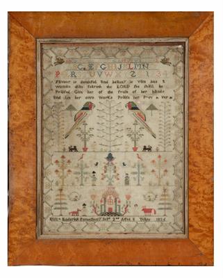 Lot 67 - A 19TH CENTURY CHILD'S SAMPLER