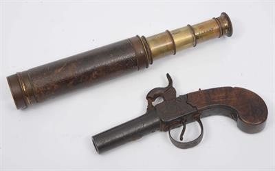 Lot 85 - AN ANTIQUE FLINTLOCK PISTOL