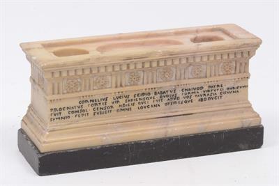 Lot 91 - A 'GRAND TOUR' SIENNA MARBLE INKWELL IN THE FORM OF SCIPIO'S TOMB