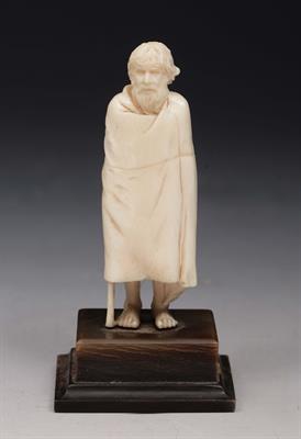 Lot 110 - A CONTINENTAL PERHAPS GERMAN CARVED IVORY FIGURE