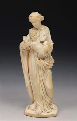 Lot 111 - AN 18TH CENTURY FLEMISH CARVED IVORY FIGURE