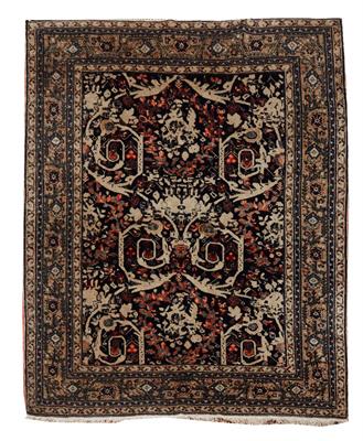 Lot 131 - A PERSIAN TABRIZ BLUE GROUND RUG