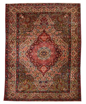 Lot 135 - A PERSIAN RED GROUND RUG