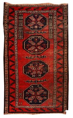 Lot 143 - AN EASTERN RED GROUND RUG