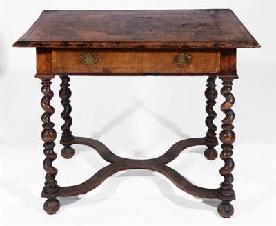 Lot 150 - A 17TH CENTURY WALNUT VENEERED RECTANGULAR SIDE TABLE