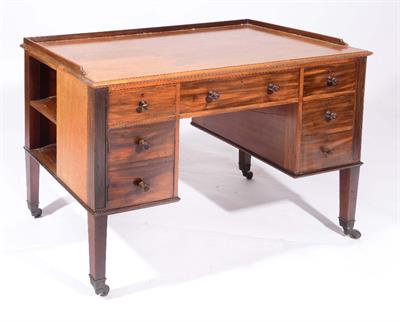 Lot 153 - A VICTORIAN MAHOGANY TRAY TOP WRITING DESK