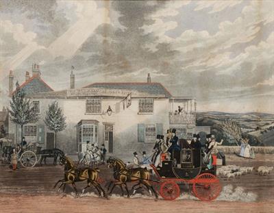 Lot 227 - A 19TH C COLOURED COACHING PRINT