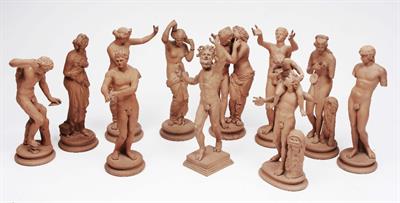 Lot 229 - A GROUP OF ELEVEN 'GRAND TOUR' TERRACOTTA CLASSICAL FIGURES