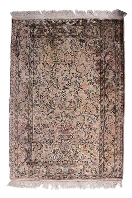 Lot 230 - AN OLD PERSIAN SILK RUG