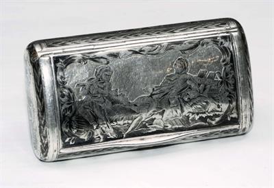 Lot 240 - AN ANTIQUE RUSSIAN SILVER SNUFF BOX