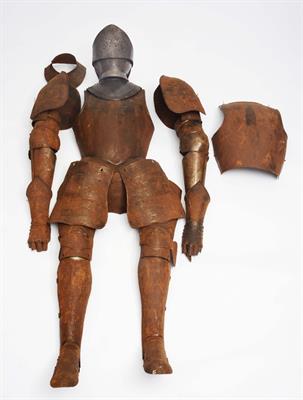 Lot 248 - A VICTORIAN STEEL FULL SUIT OF ARMOUR