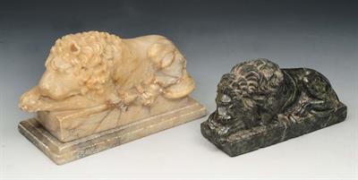 Lot 253 - TWO GRAND TOUR MODELS OF LIONS AFTER CANOVA