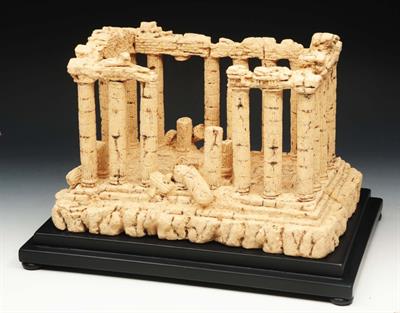 Lot 254 - A GRAND TOUR STYLE FAUX CORK MODEL OF TEMPLE RUINS