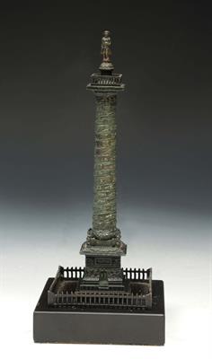 Lot 256 - A GRAND TOUR BRONZE MODEL OF THE PLACE DE VENDOME COLUMN