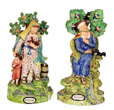 Lot 266 - A PAIR OF STAFFORDSHIRE WALTON POTTERY FIGURES