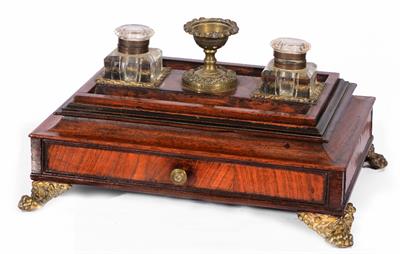 Lot 284 - A GEORGE IV ROSEWOOD DESK STAND