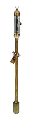 Lot 301 - A BRASS MARINE BAROMETER