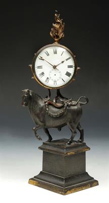 Lot 304 - A 19TH CENTURY BRONZE DRUM HEAD TIMEPIECE