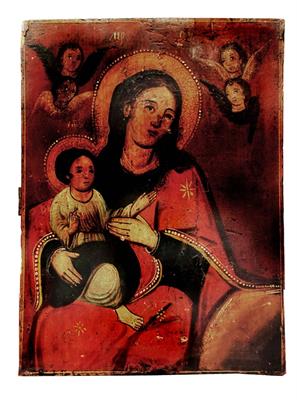 Lot 310 - A 19TH C ROMANIAN ORTHODOX ICON