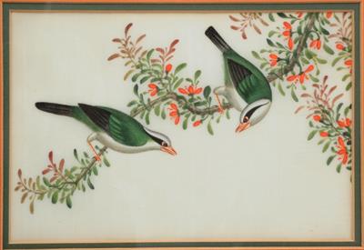 Lot 324 - A CHINESE ORNITHOLOGICAL PITH PAINTING