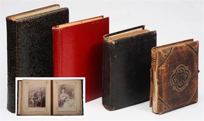 Lot 722 - A RED LEATHER VISITORS BOOK FOR 53 BELGRAVE ROAD