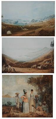 Lot 79 - A PAIR OF 19TH CENTURY COLOUR AQUATINT ENGRAVINGS