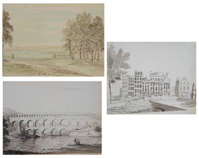 Lot 318 - AN EARLY 19TH CENTURY DISBOUND SKETCHBOOK comprising assorted European views