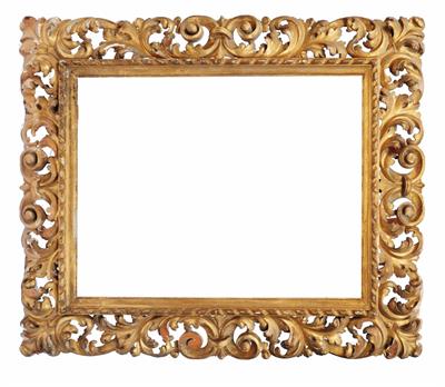 Lot 550 - A 19TH CENTURY FLORENTINE GILTWOOD FRAME