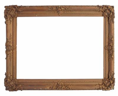 Lot 554 - A 19TH CENTURY GILT AND GESSO FRAME