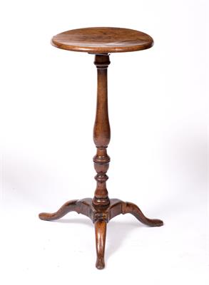 Lot 3 - AN 18TH CENTURY MAHOGANY CANDLE STAND OR WINE TABLE